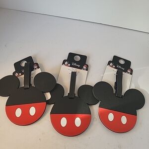 Disney Mickey Mouse Luggage Tags Set Of 3 NWT